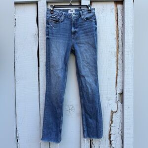 PAIGE Hoxton Slim High Rise Raw Hem Ankle Jeans